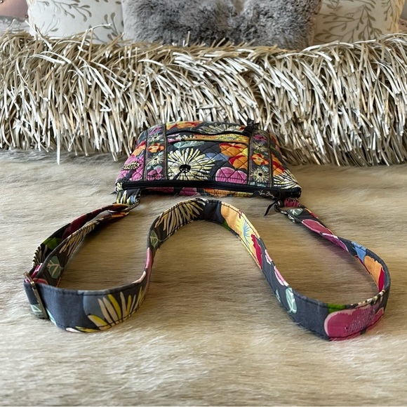 VERA BRADLEY Va Va Bloom 2012 Zip Hipster Crossbody Gray Pink Yellow Floral - Picture 11 of 17